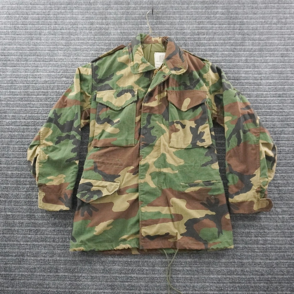 Vintage 80s Alpha Industries M-65 Field Coat Mens XS Regular Camo M65 Jacket